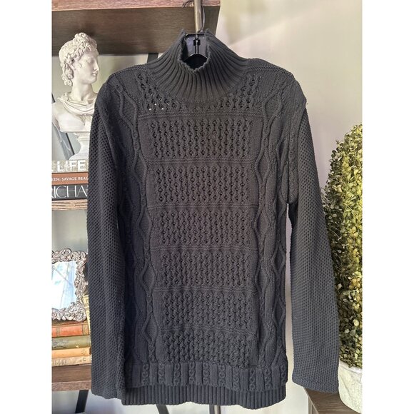 RTA Addison Turtleneck Knit Sweater Black Womens Size Small - Picture 3 of 8